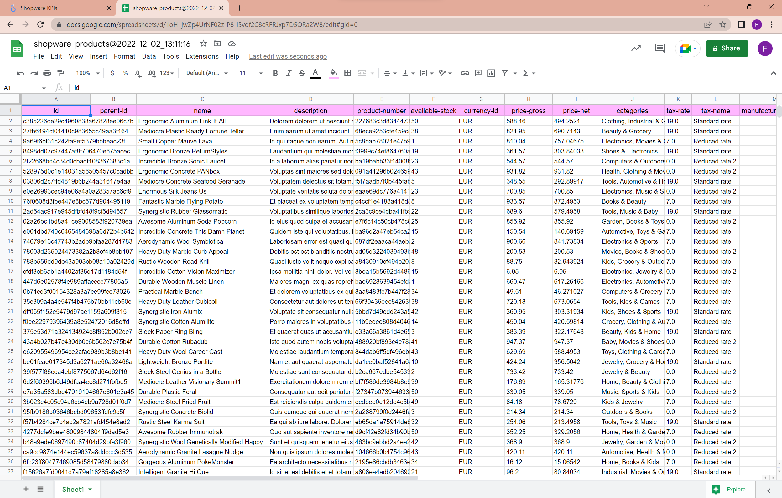 Product Data
